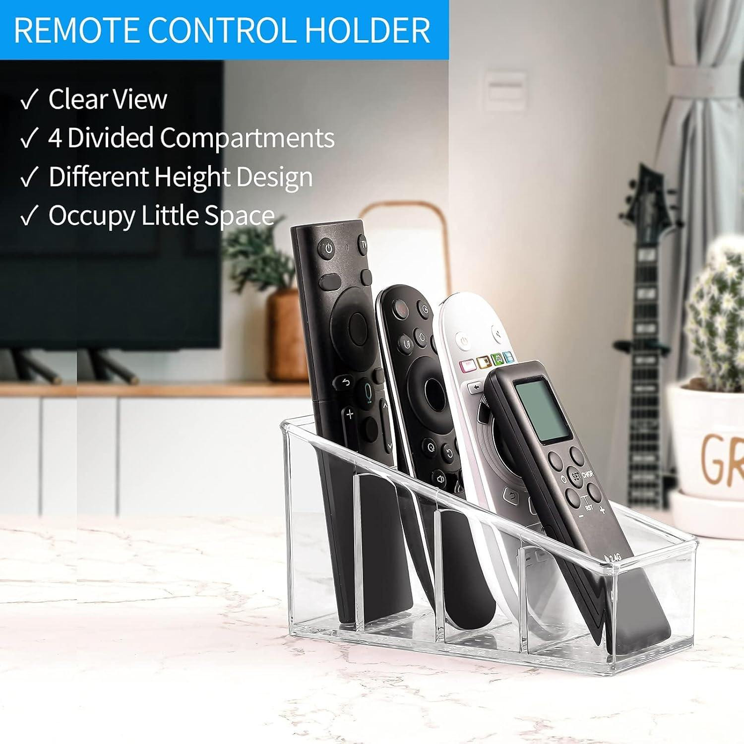 4 Compartment Clear Remote Holder