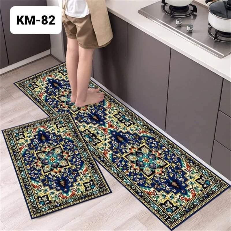 Anti-slip 3D Printed Geometric Kitchen Mat Set