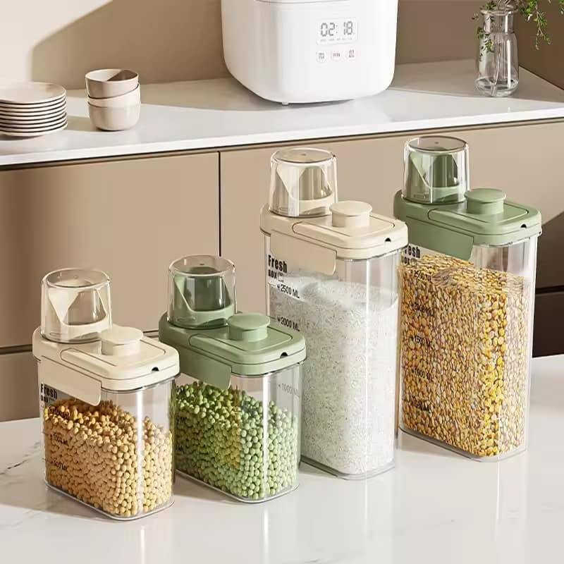 Household Transparent Sealed Box Sealed Jar Storing Rice Soybeans Food Storage Containers Kitchen Tools