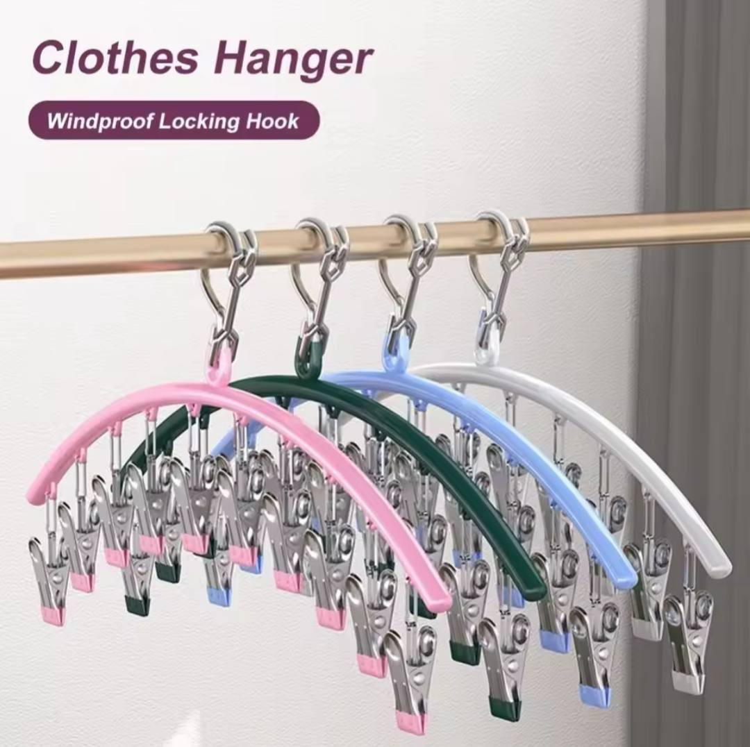 Multi-Clip Stainless Steel Laundry Drying Rack
