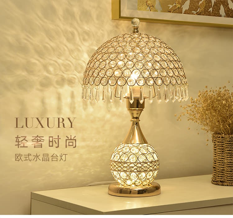European Style Luxury Crystal Table Lamp