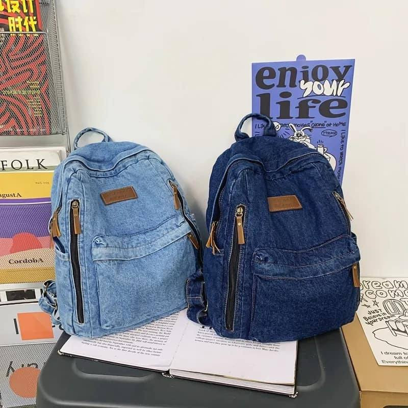 Women's Washed Denim Backpack