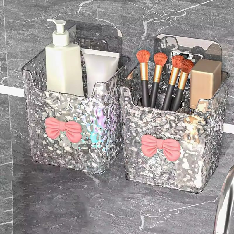 Wall Mounted Toothbrush Holder And Bathroom Storage Box