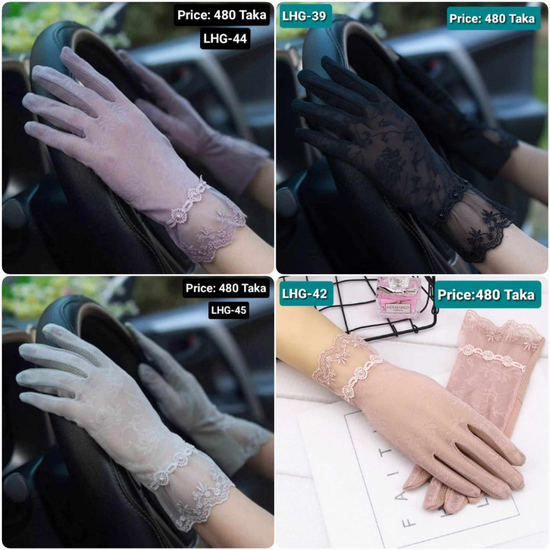 Ladies Lace Sunscreen Gloves