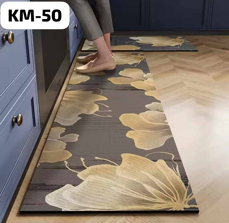 Anti-slip 3D Printed Geometric Kitchen Mat Set