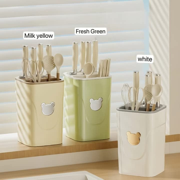Multi-Functional Kitchen Utensil Holder with Drainage.